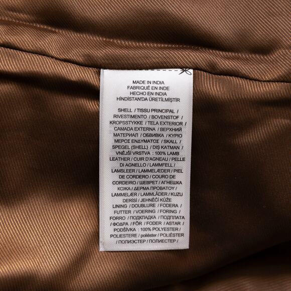 Lauren Ralph Lauren Women Tumbled Leather Jacket Dark Walnut Size 12 (NewDefect) - Picture 10 of 11